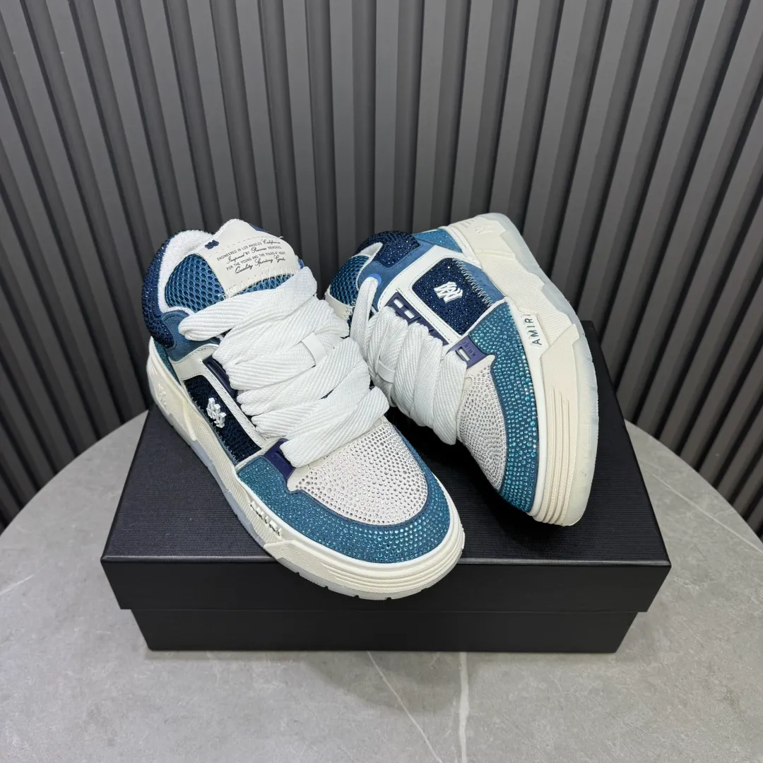 Men's shoes 💰760💰 AMIRI AMIRI fashion brand hot sale 🔥 Available all year round, couples 💑 Official website synchronization Imported fabrics 1⃣️ vs 1⃣️ replica, original factory special original sole, 35-45 (45. non-refundable)